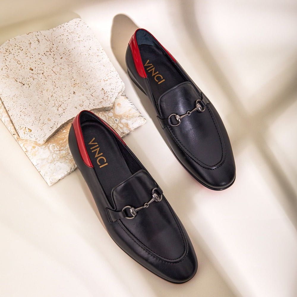 The Maratea Black Leather shoe Bit Loafer  Shoe