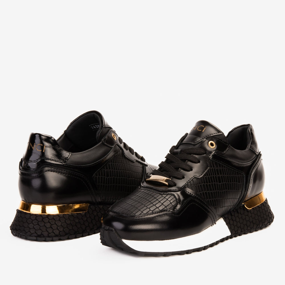 The Empire Black Leather Sneaker