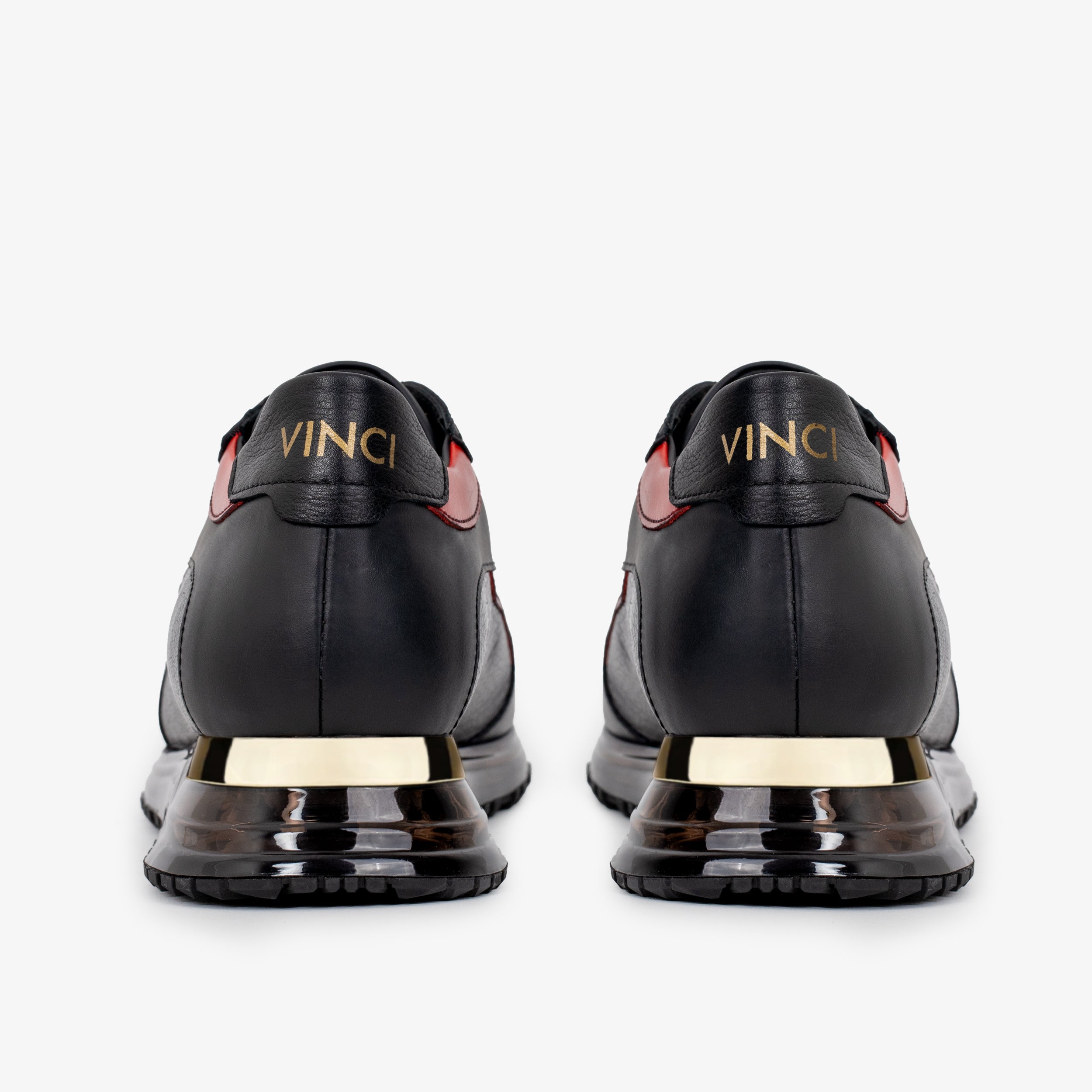 The Arda Black Red Leather Sneaker