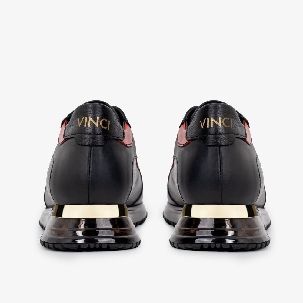 The Arda Black Red Leather Sneaker