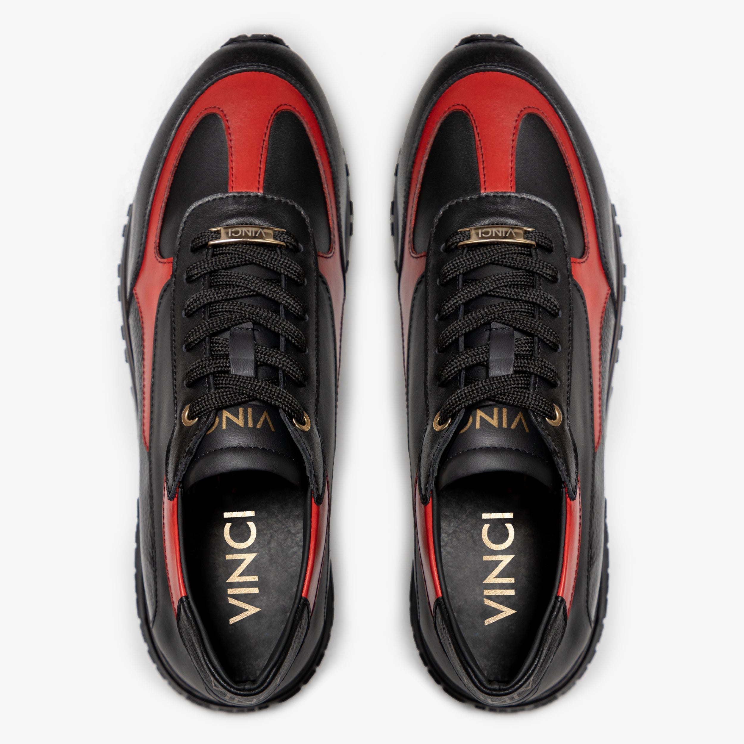 The Arda Black Red Leather Sneaker