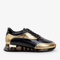 The Arda Black Gold Leather Sneaker