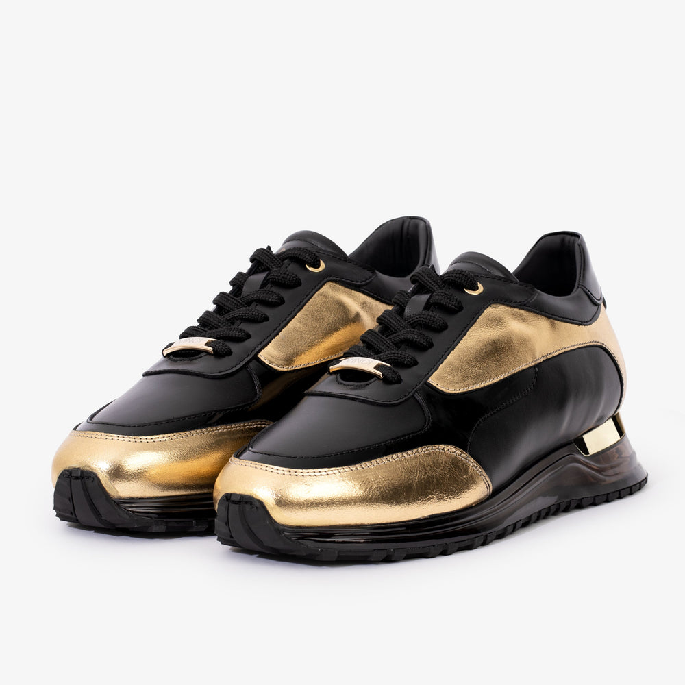 The Arda Black Gold Leather Sneaker