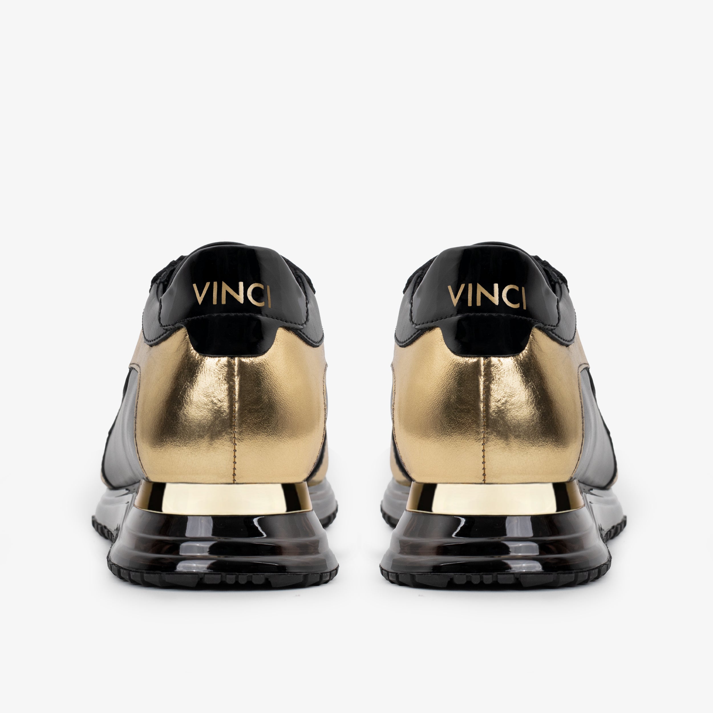 The Arda Black Gold Leather Sneaker