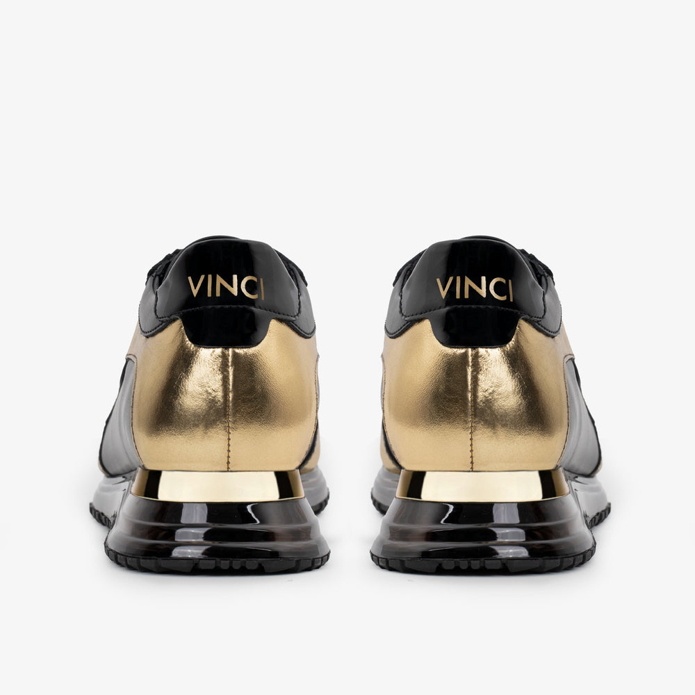 The Arda Black Gold Leather Sneaker