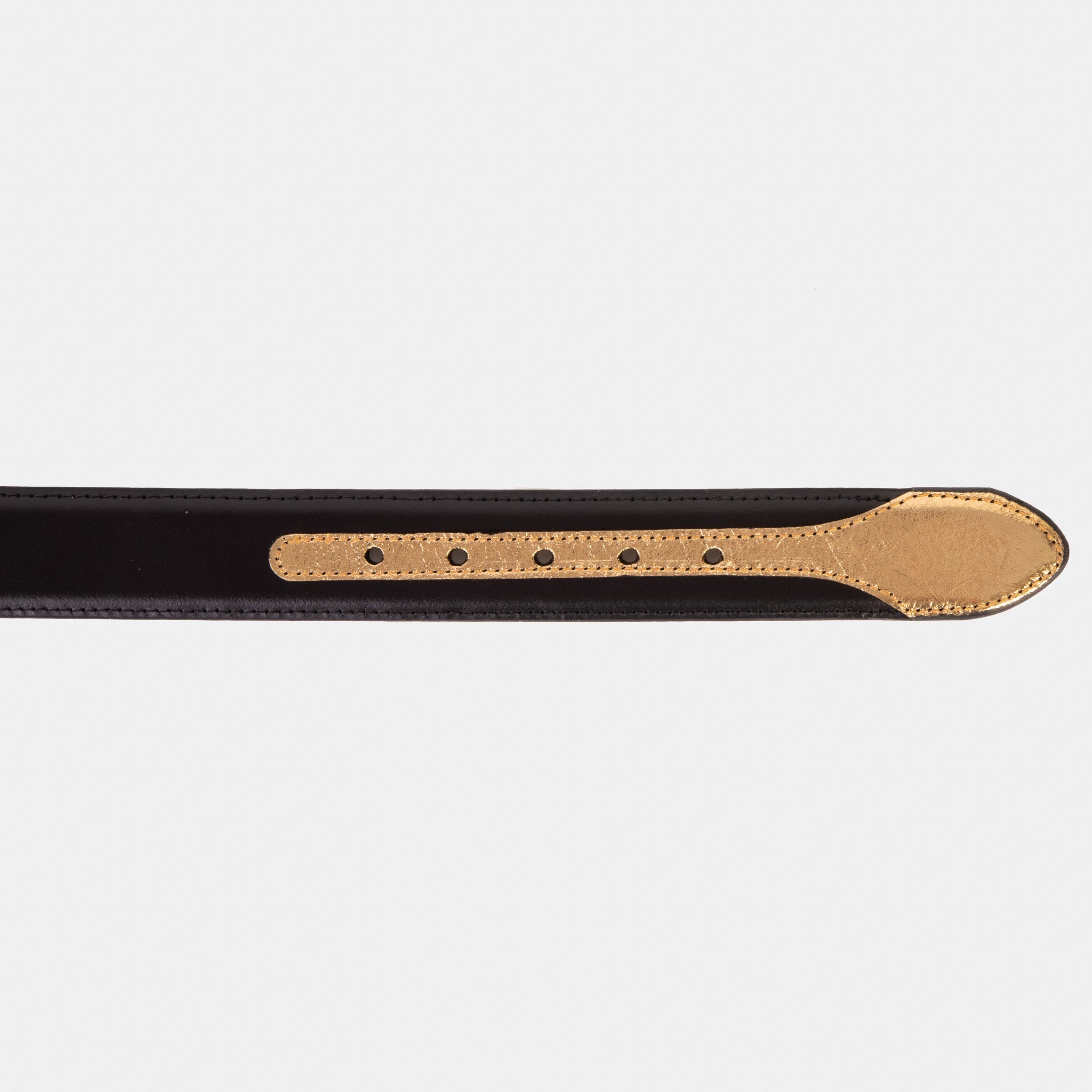 The Arda Black Gold Leather Belt