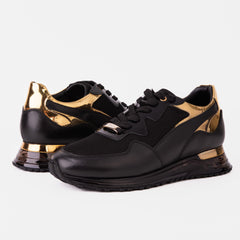 The Rialto Black Gold Leather Sneaker