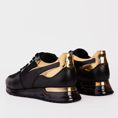 The Rialto Black Gold Leather Sneaker