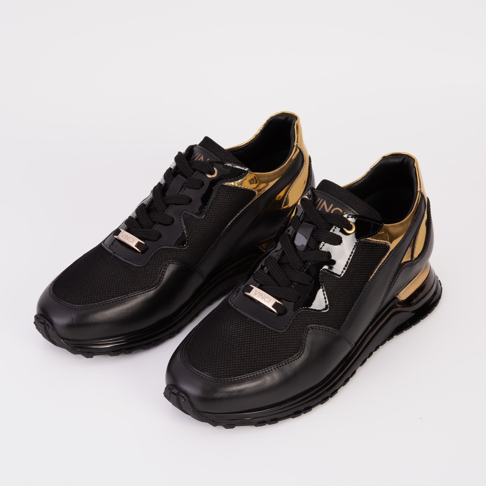 The Rialto Black Gold Leather Sneaker
