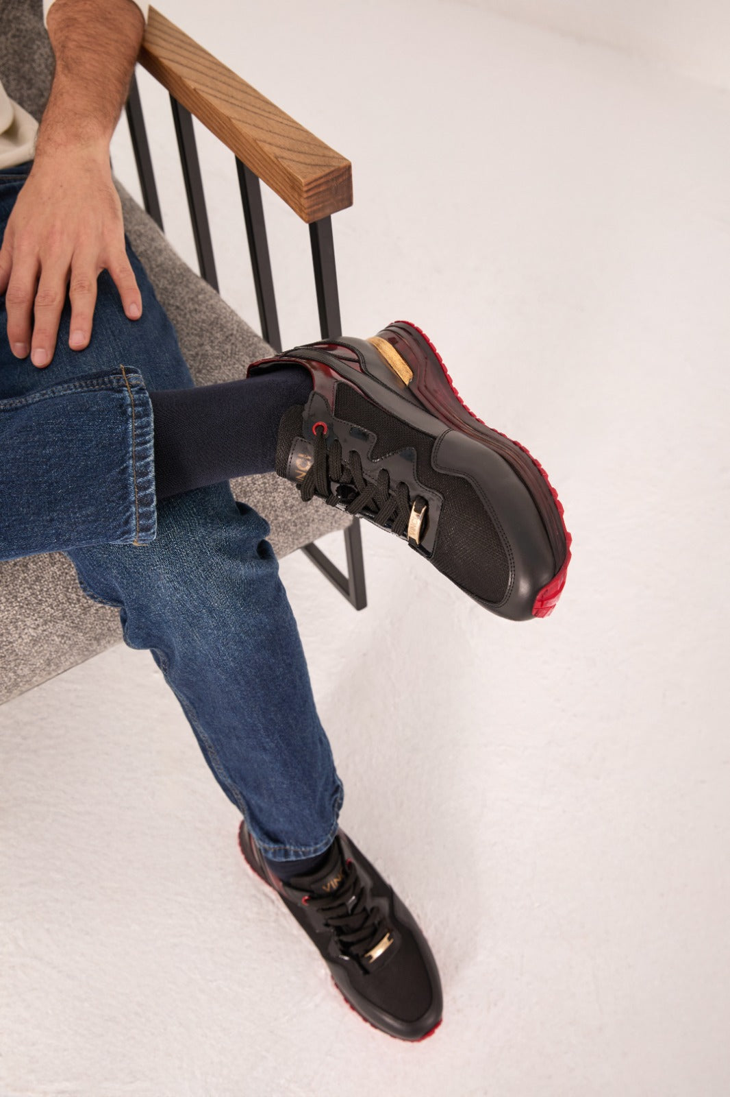 The Rialto Black Red Patent Leather Sneaker