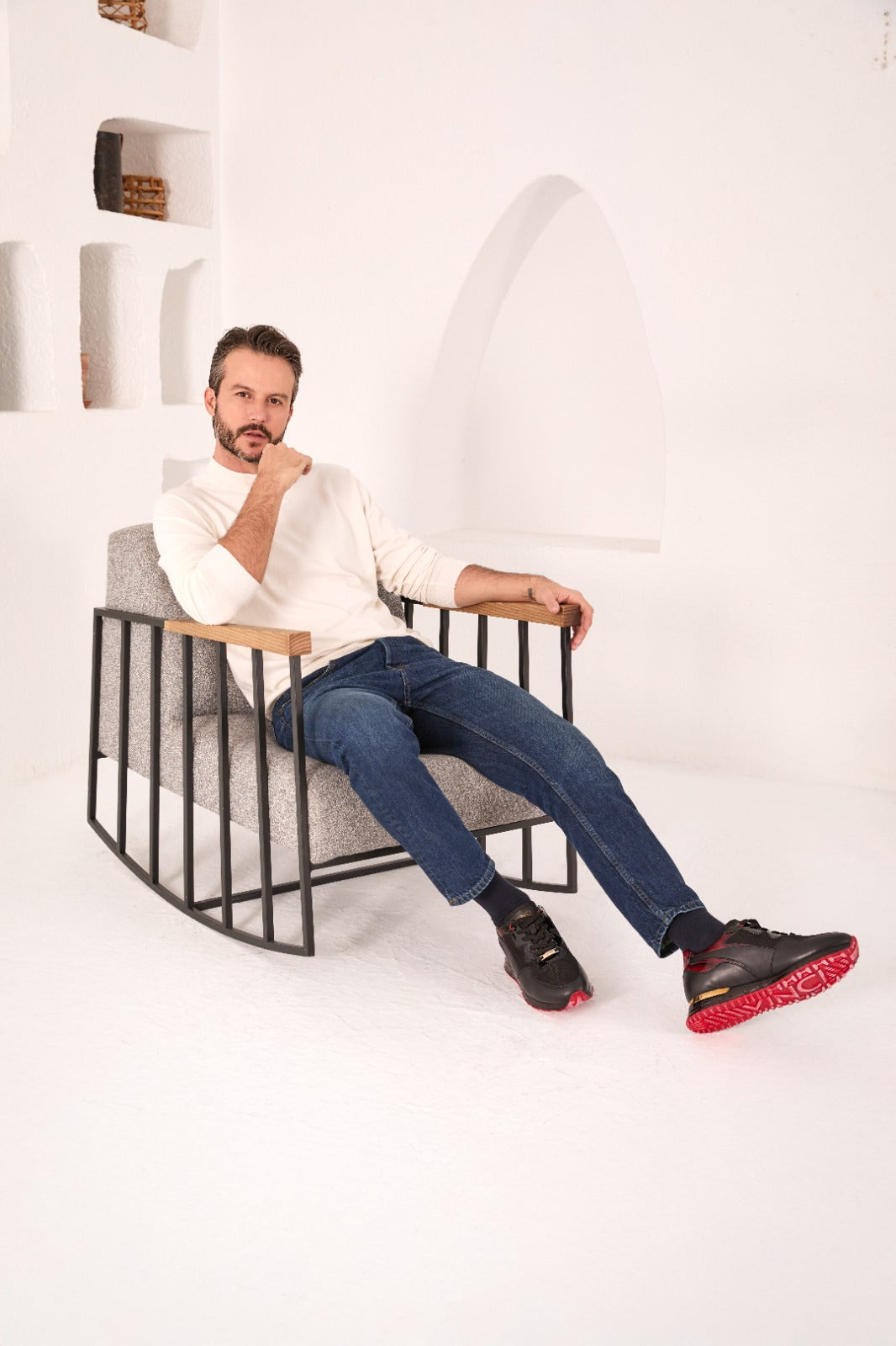 The Rialto Black Red Patent Leather Sneaker