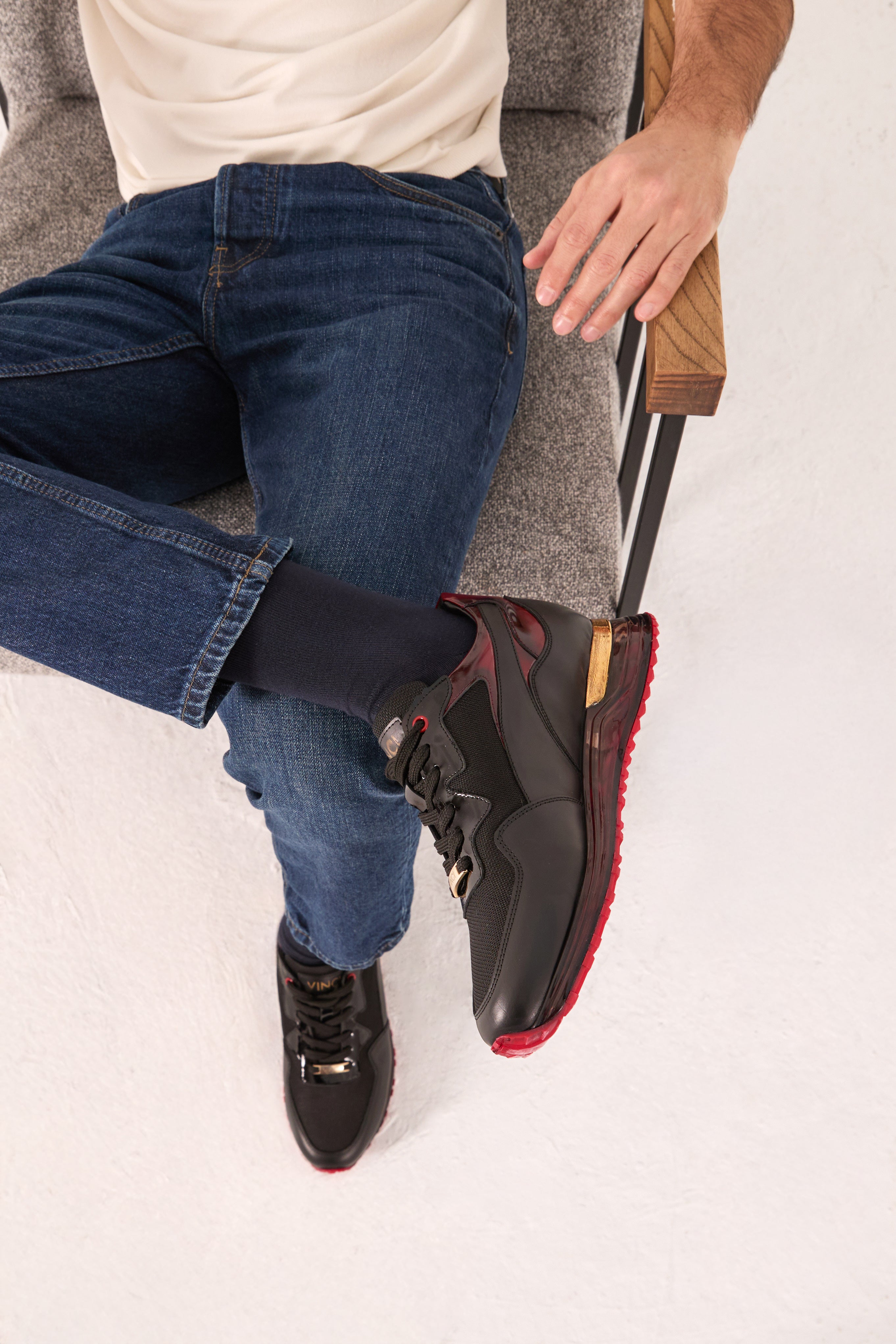 The Rialto Black Red Patent Leather Sneaker