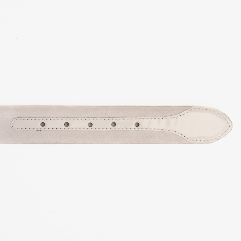 The Eugene White Gold Woven Leather Belt