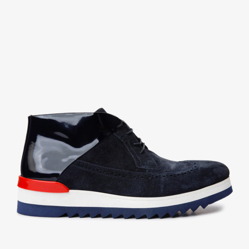 The Kagan Navy Blue Wingtip Chukka Sneaker Boot