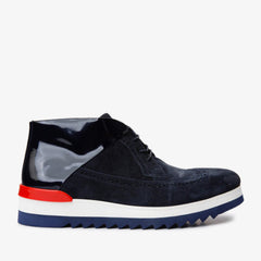 The Kagan Navy Blue Wingtip Chukka Sneaker Boot