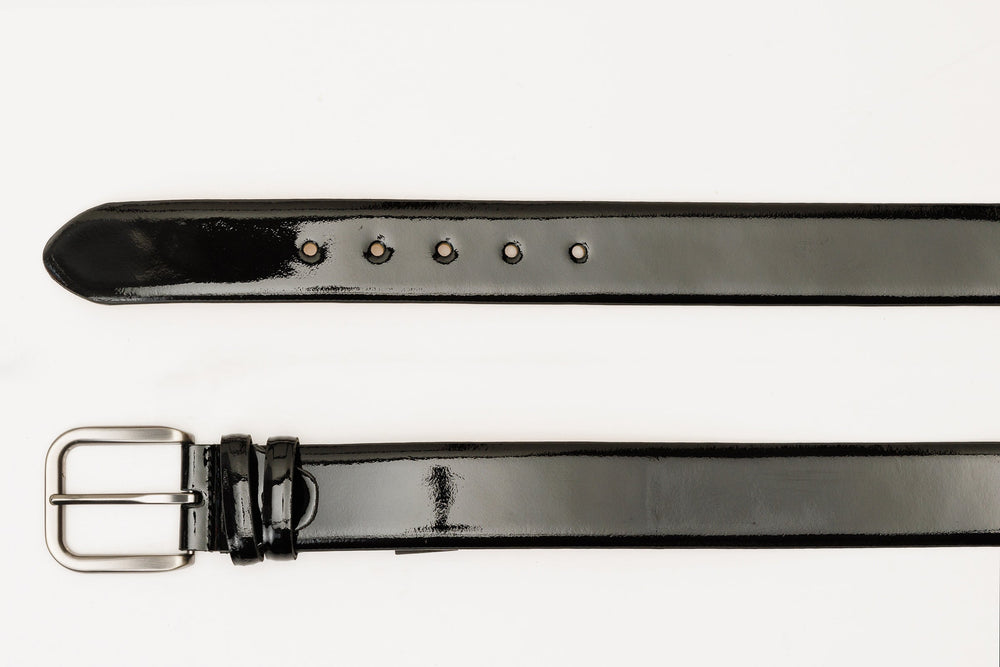 The Royal Hand Craft Black Patent Leather Belt