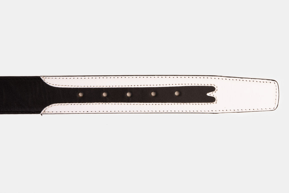 The Neiva Black\/White Leather Belt