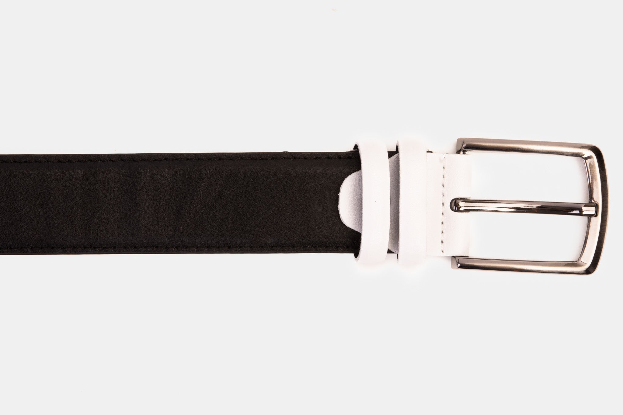 The Neiva Black\/White Leather Belt