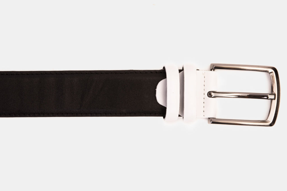 The Neiva Black\/White Leather Belt