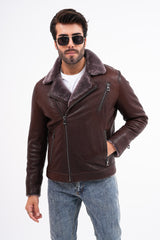The Cortina Brown Shearling Leather Jacket