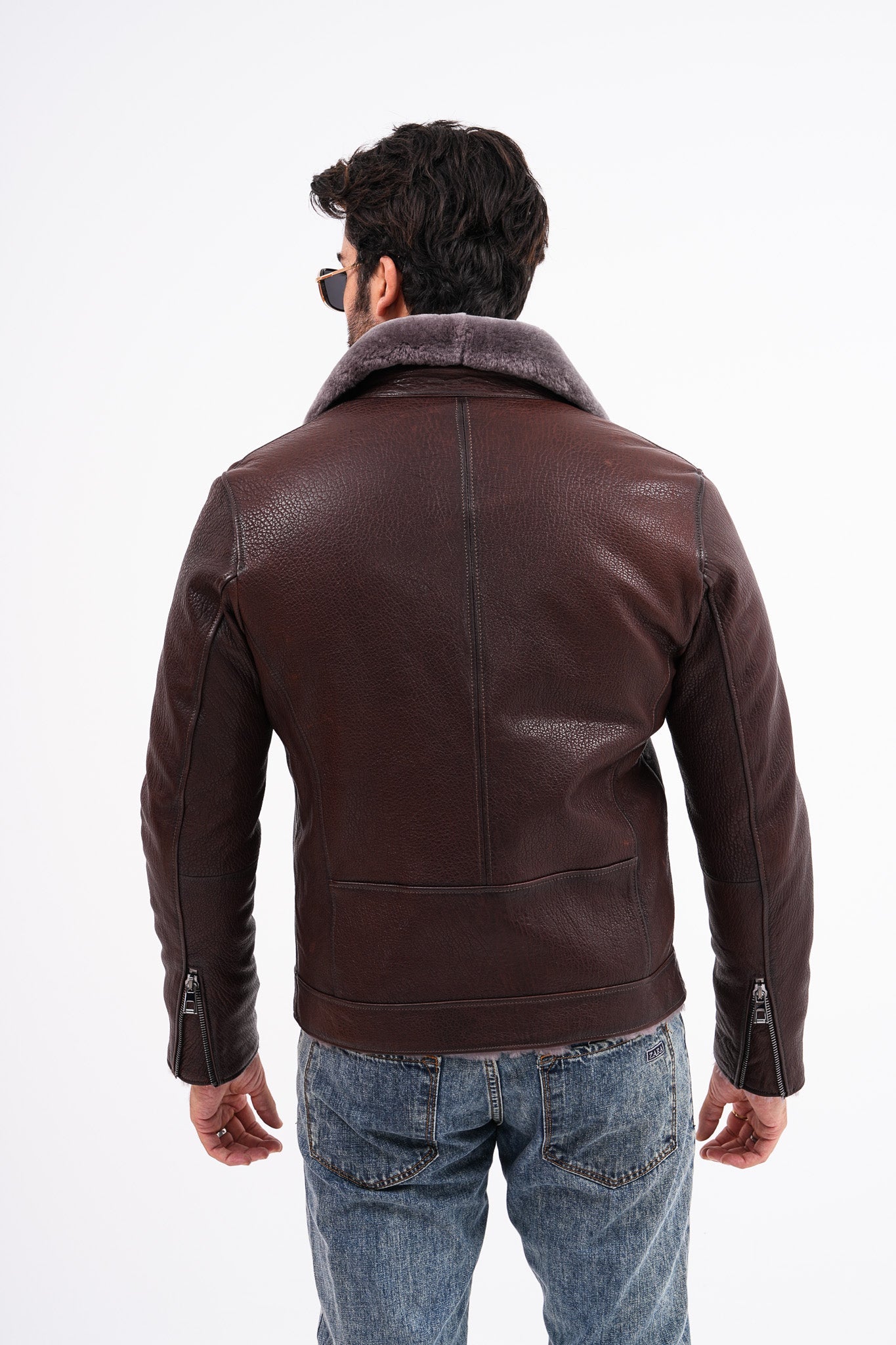 The Cortina Brown Shearling Leather Jacket
