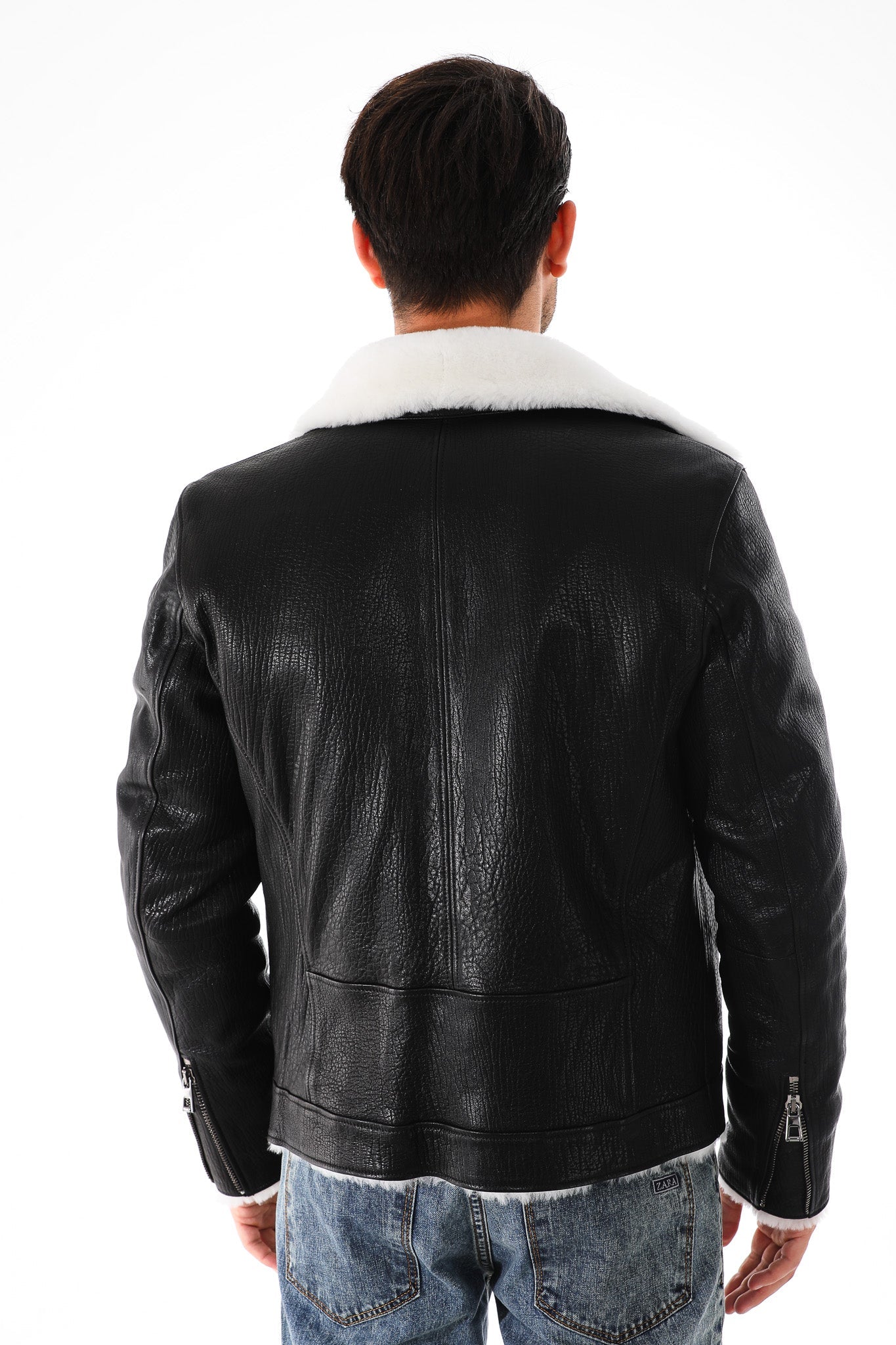 The Cortina Black Shearling Leather Jacket