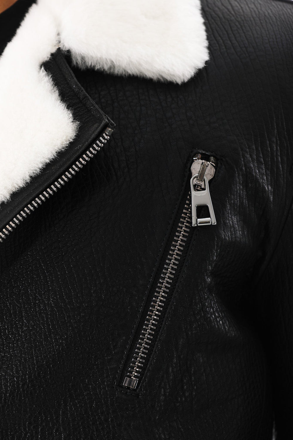The Cortina Black Shearling Leather Jacket