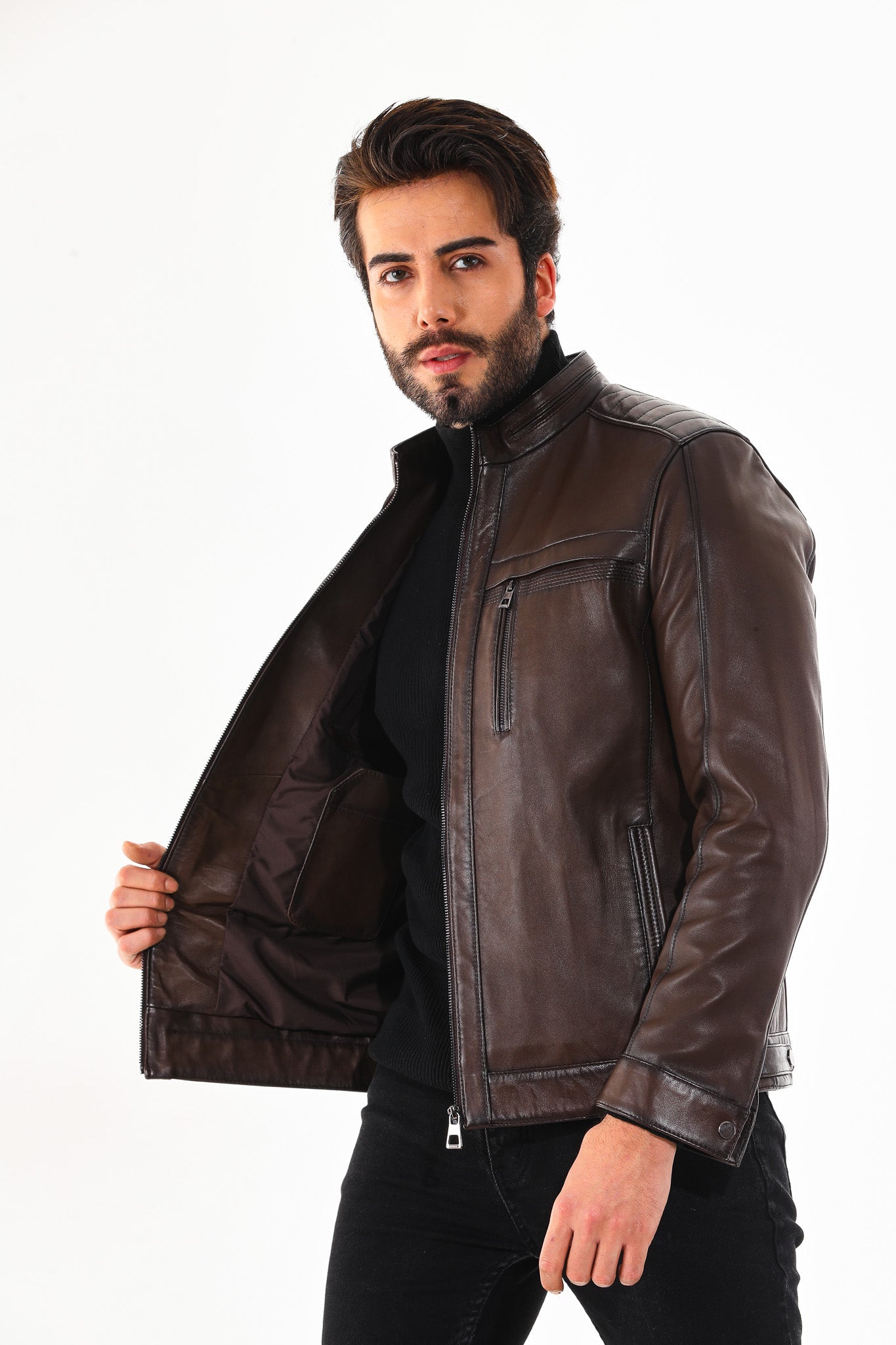 The Rossi Dark Brown Leather Jacket