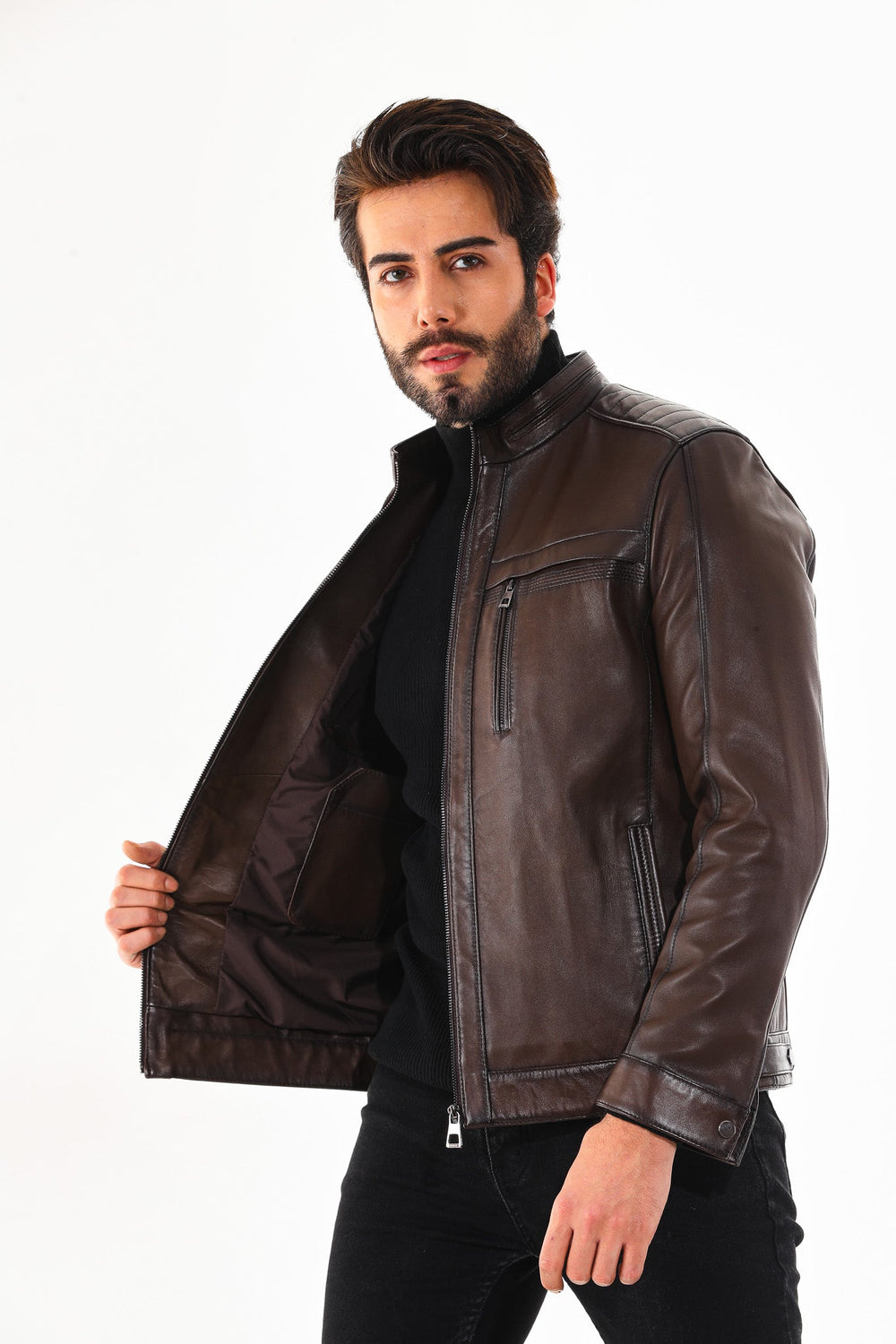 The Rossi Dark Brown Leather Jacket