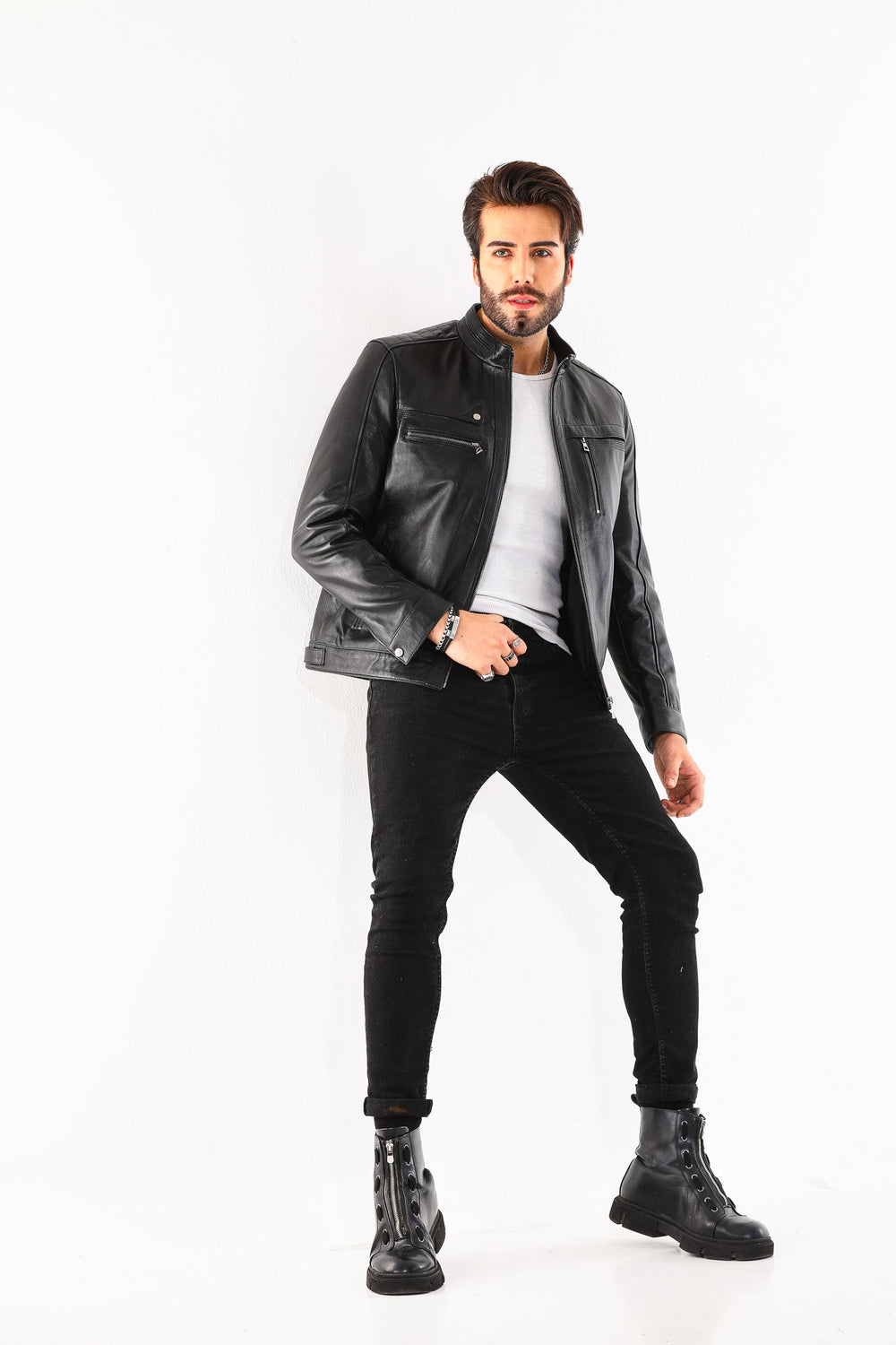 The Rossi Black Leather Jacket