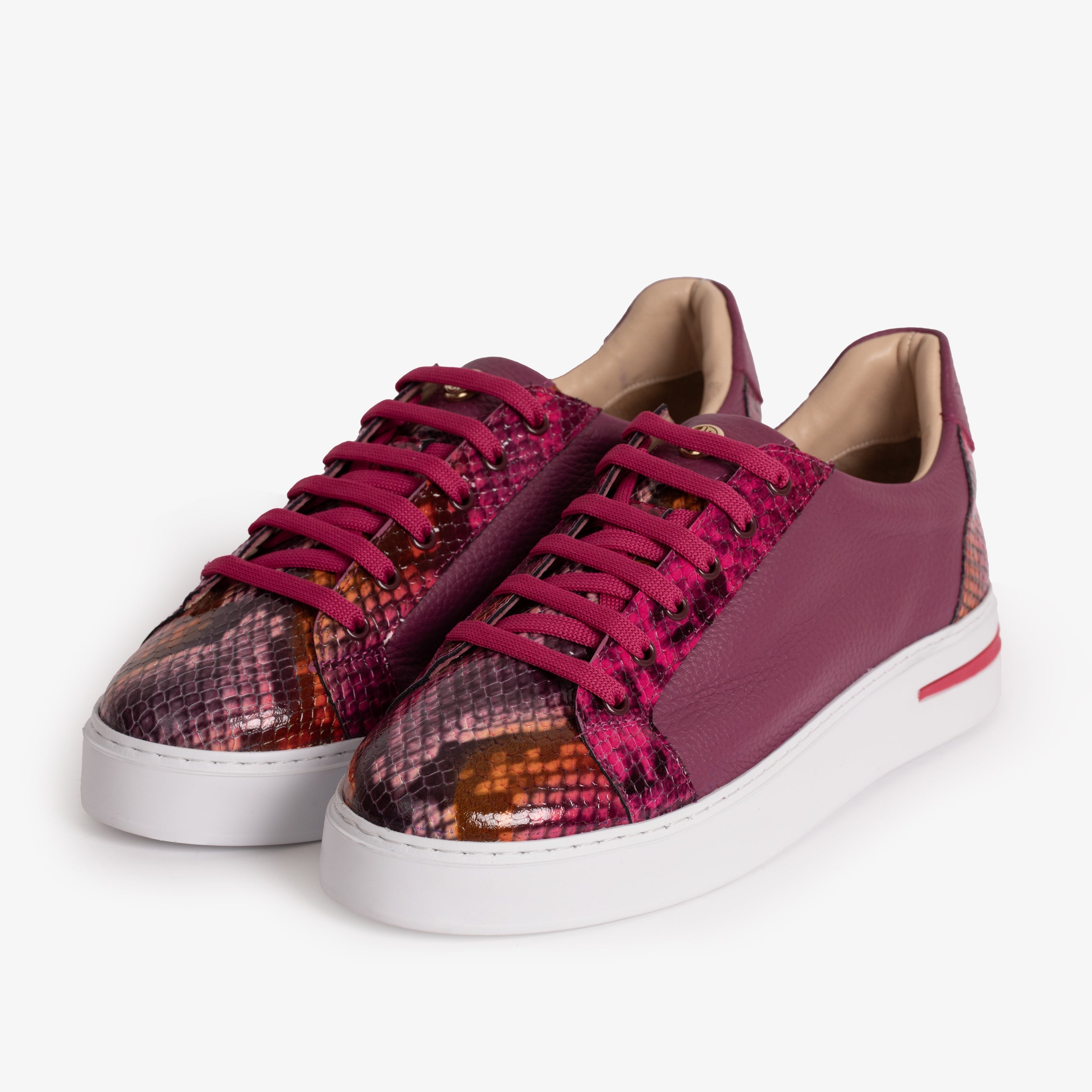 The Burano Purple Fuchsia Leather Sneaker