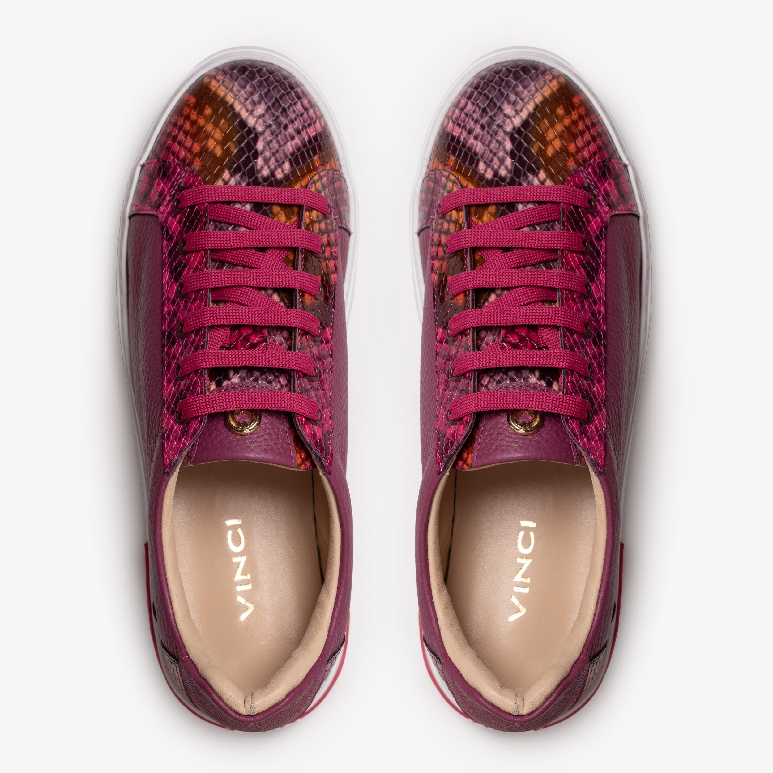 The Burano Purple Fuchsia Leather Sneaker