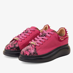 The Venezia Fuchsia Leather Sneaker