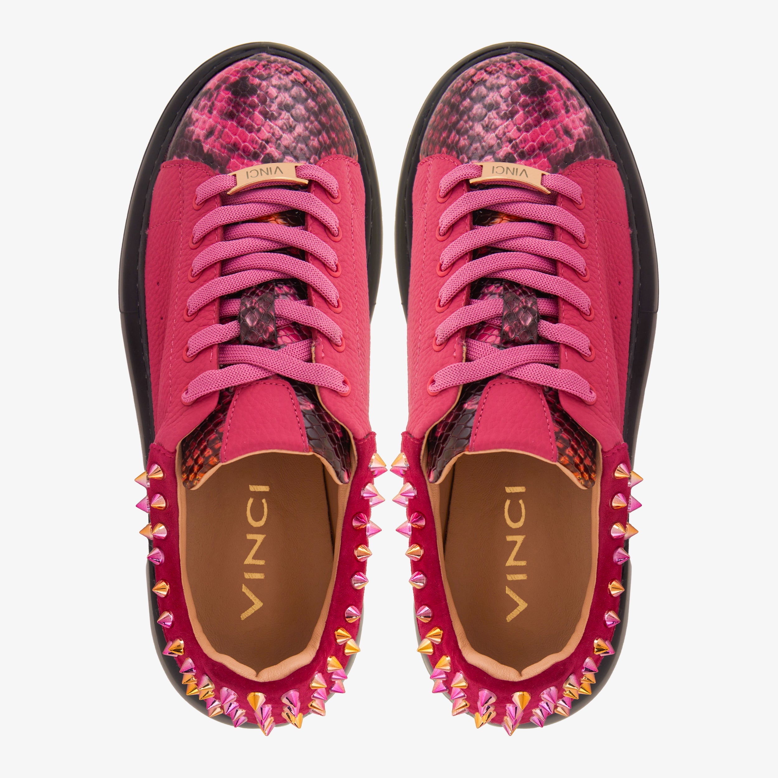 The Venezia Fuchsia Leather Sneaker