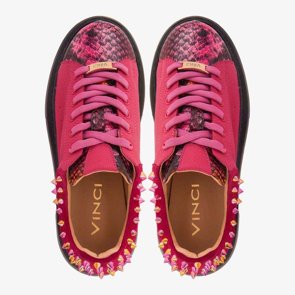The Venezia Fuchsia Leather Sneaker