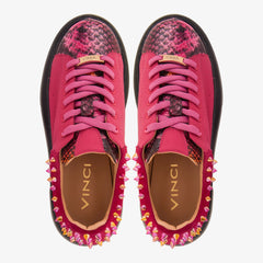 The Venezia Fuchsia Leather Sneaker