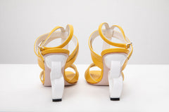 The Duffryn Yellow T-Strap Leather Sandal