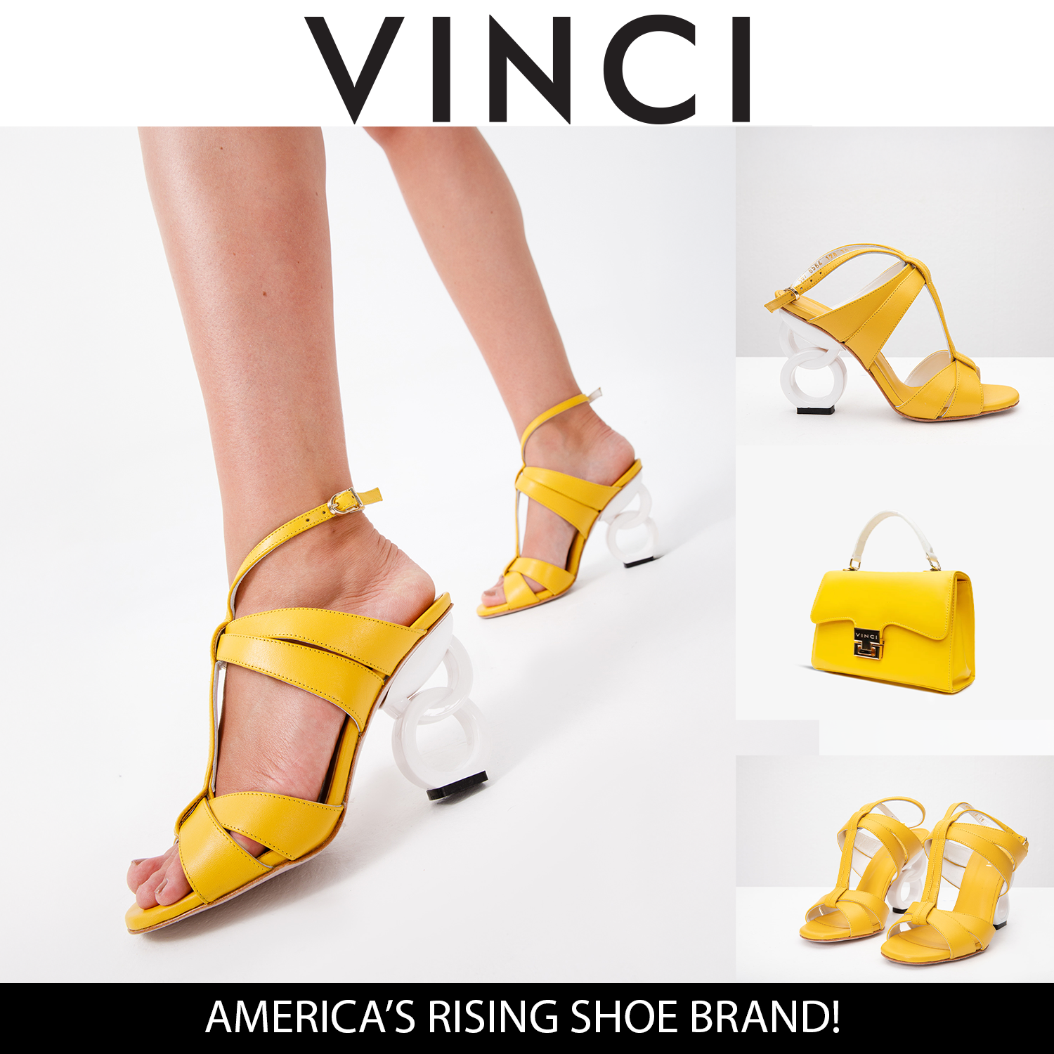 The Duffryn Yellow T-Strap Leather Sandal