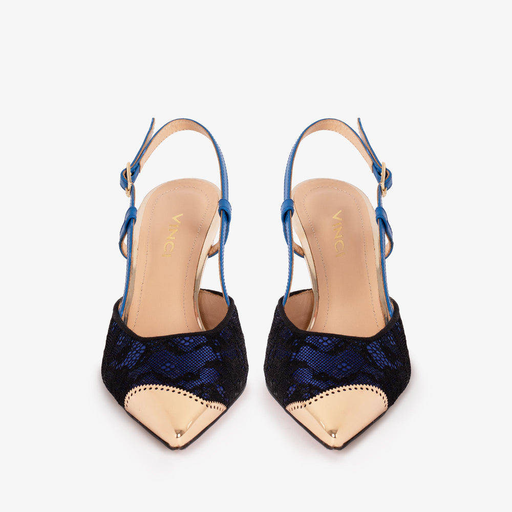 The Bali Sax Blue Leather Slingback Sandal