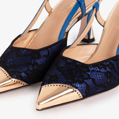 The Bali Sax Blue Leather Slingback Sandal