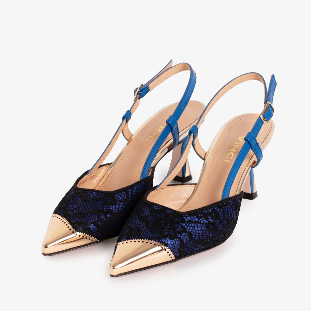 The Bali Sax Blue Leather Slingback Sandal