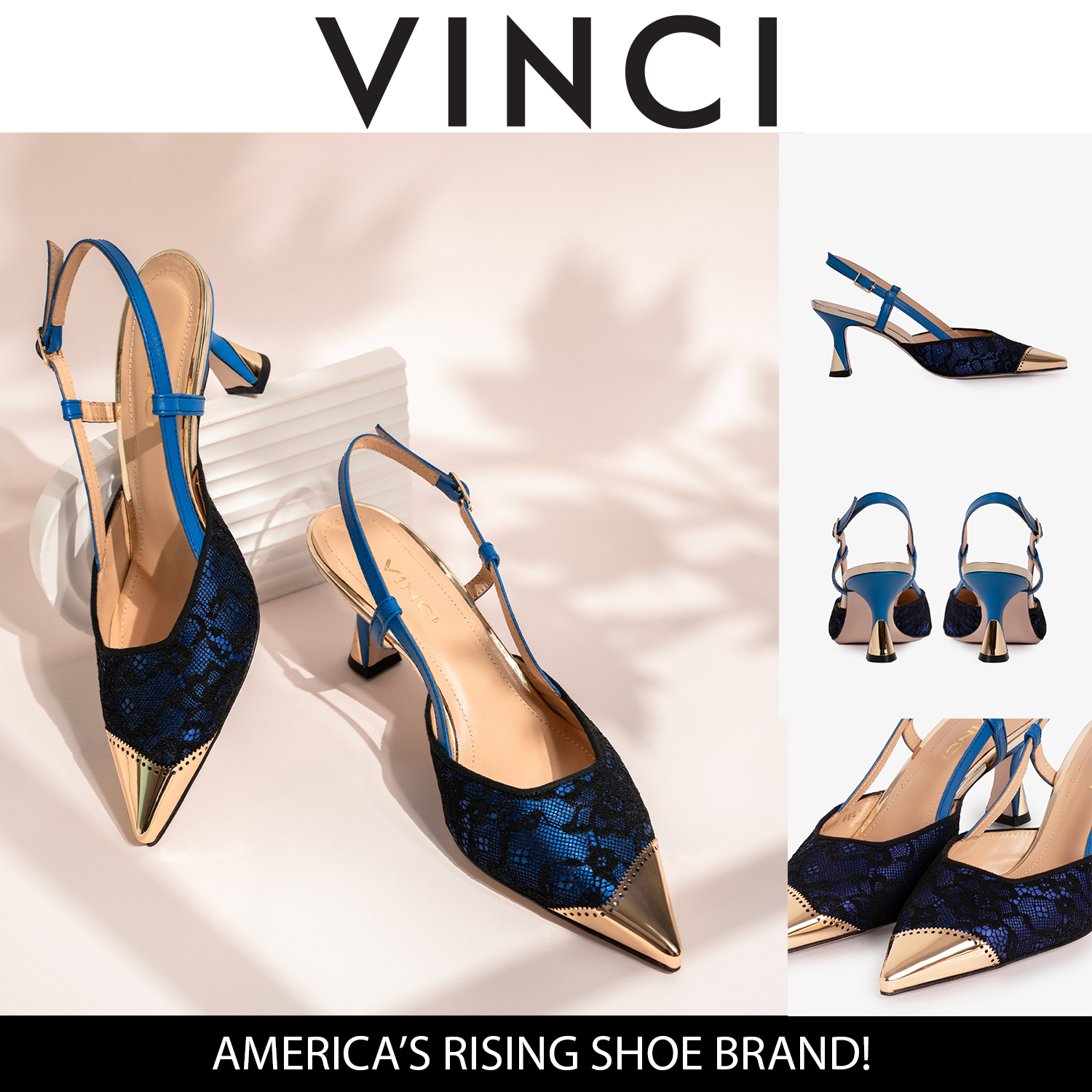 The Bali Sax Blue Leather Slingback Sandal