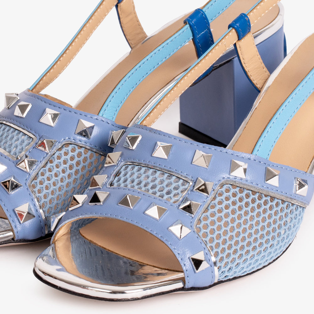 The Linea Blue Leather Slingback Sandal