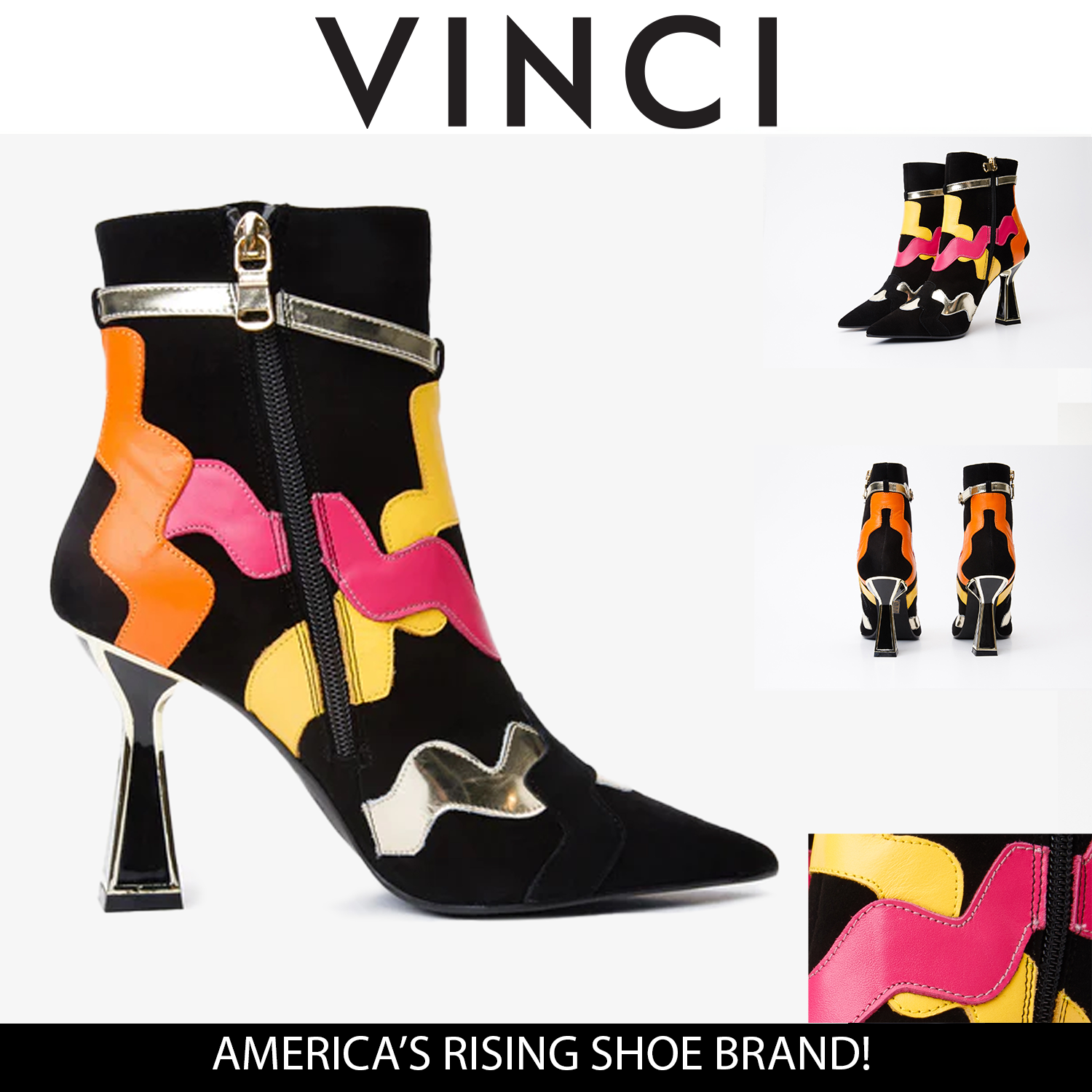 The Tario Black Suede Leather Ankle Boot