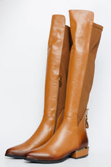 The Fairoks Tan Leather Knee High Boot