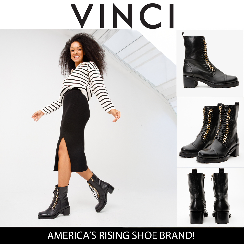 The Tuna Black Leather Mid Calf Boot