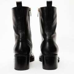 The Tuna Black Leather Mid Calf Boot