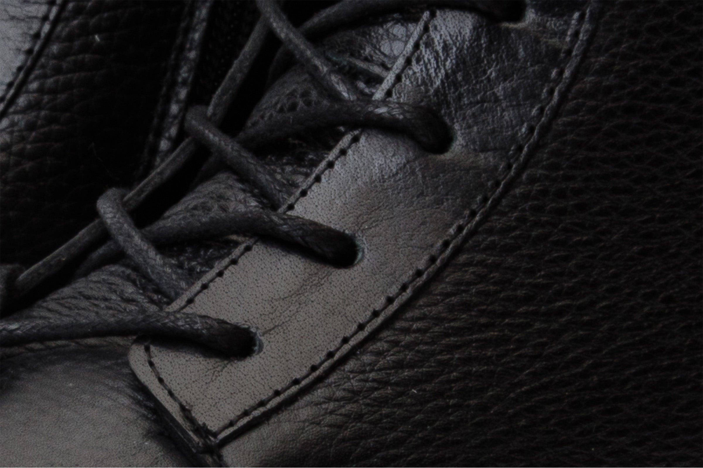 The Yildiz Black Leather Lace-Up Ankle  Boot With a Side Zipper