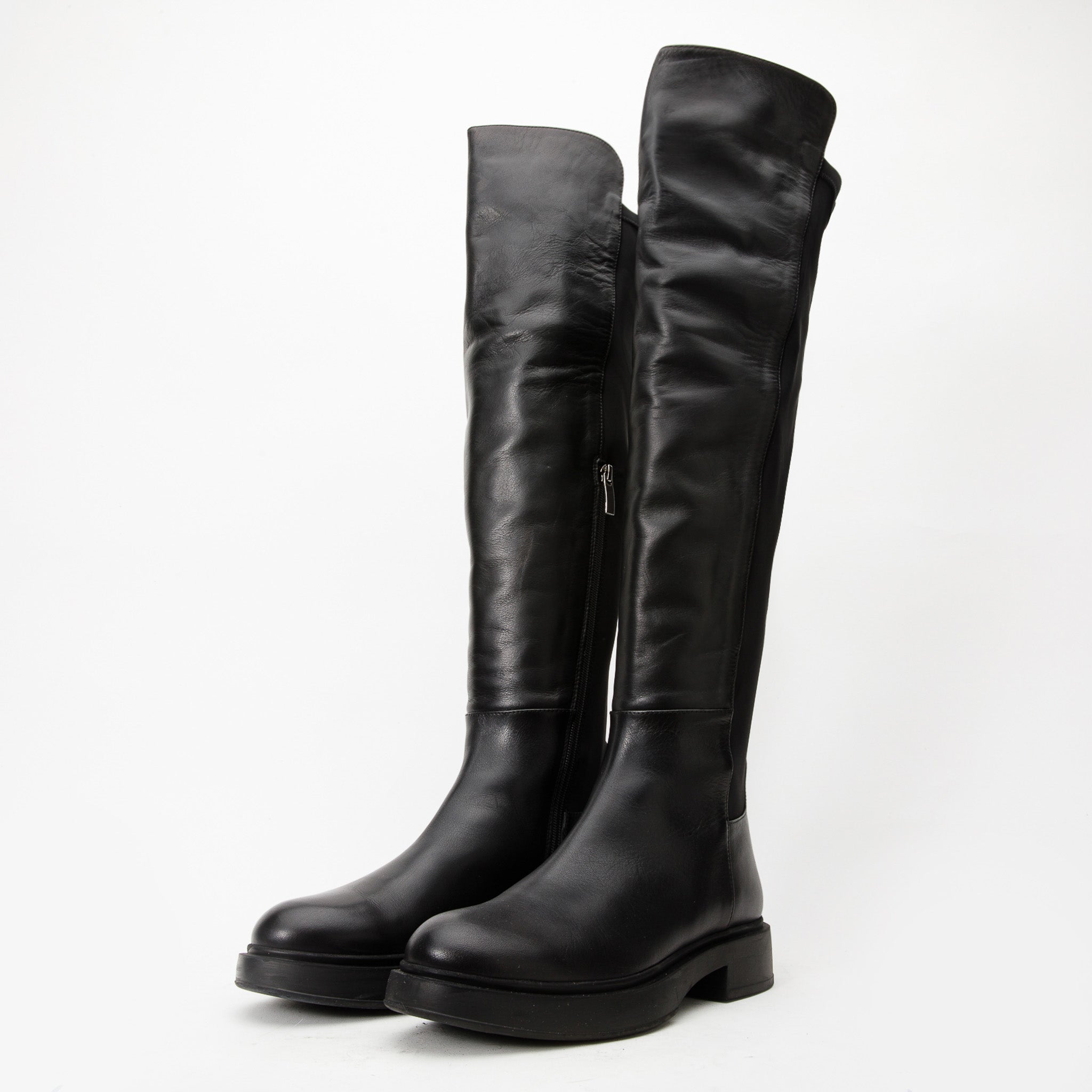 The Harmony Belle Black Leather Knee High Boot