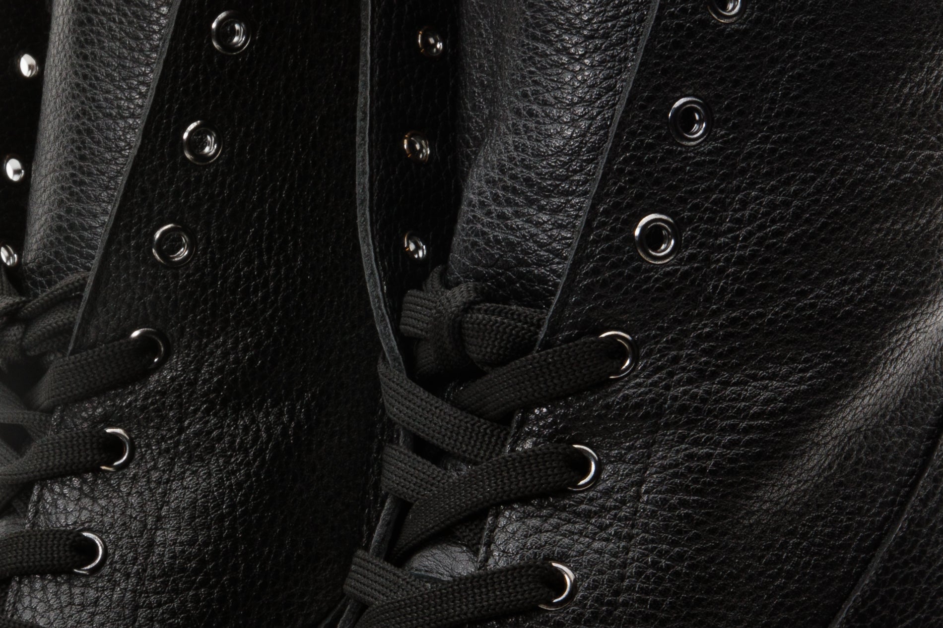 The Melo Black Leather Natural Fur Mid Calf Platform Heel Boot